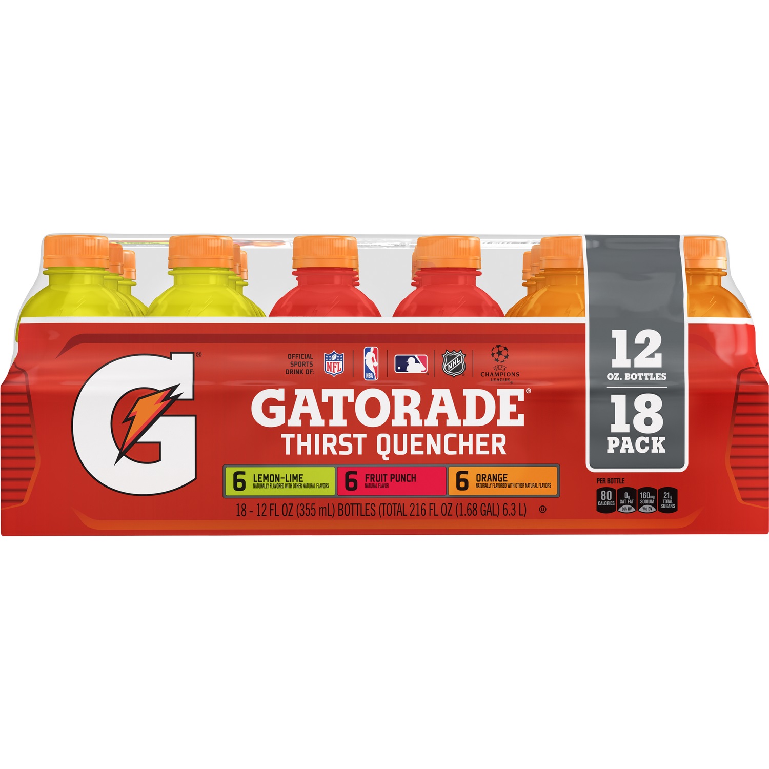 GATORADE, VARIETY PACK,LEMON LIME, ORANGE, FRUIT PUNCH,12OZ - Ready To Drink